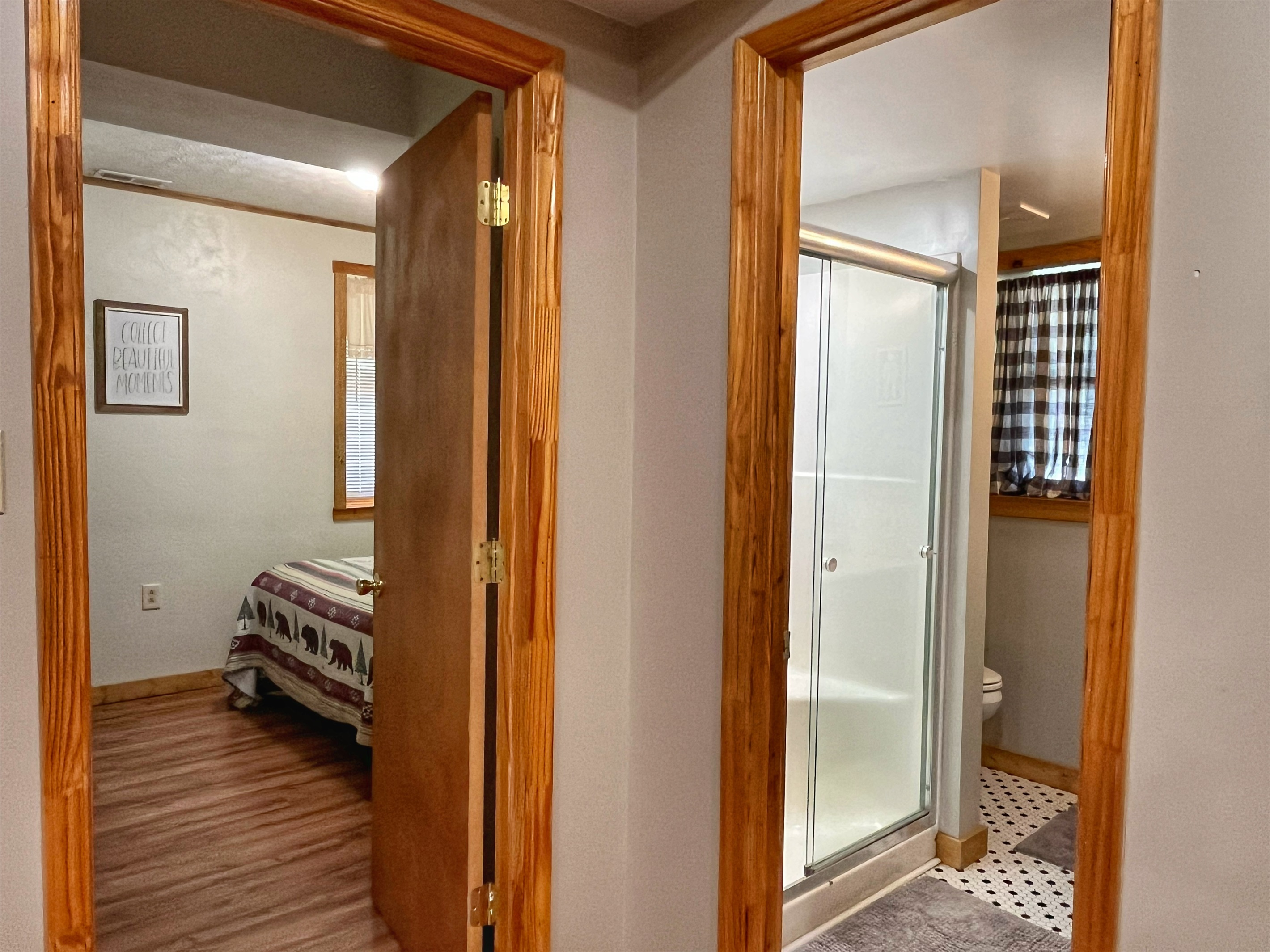 Second bathroom view of walk-in shower