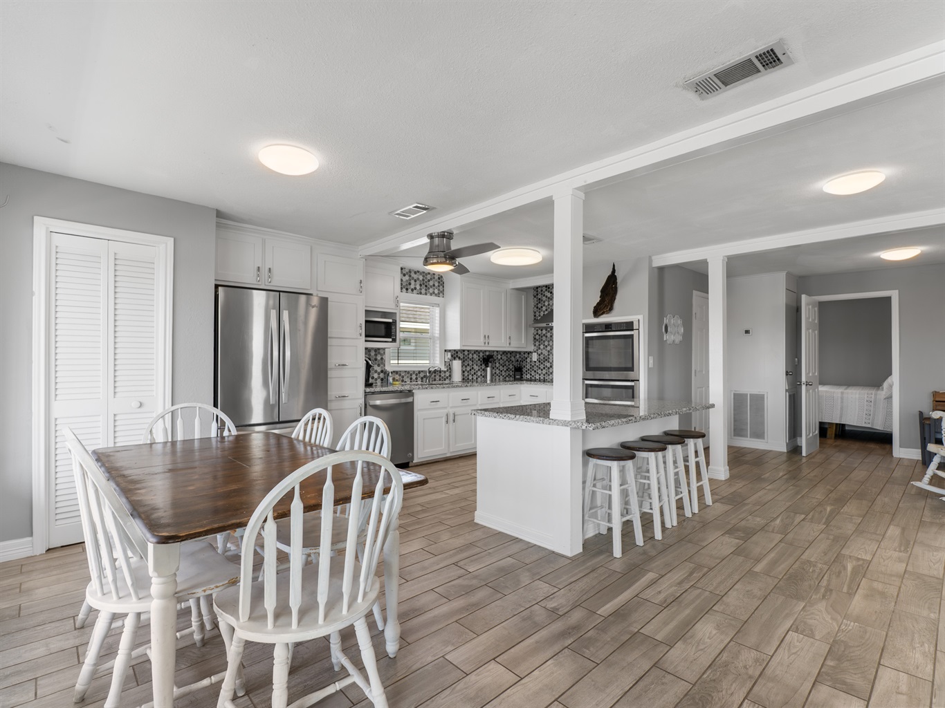 Main dining and kitchen area (upstairs)