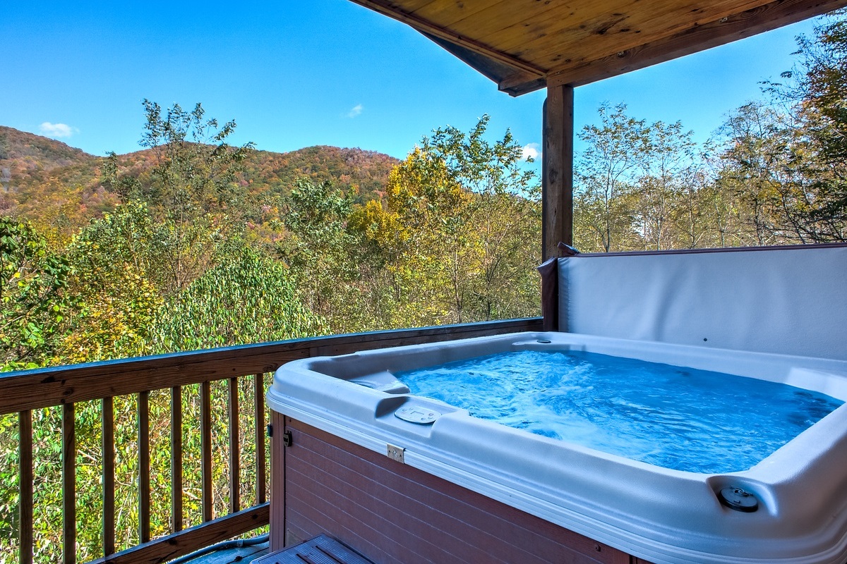 Bubbling hot tub