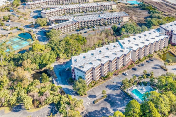 Resort buildings near the beach