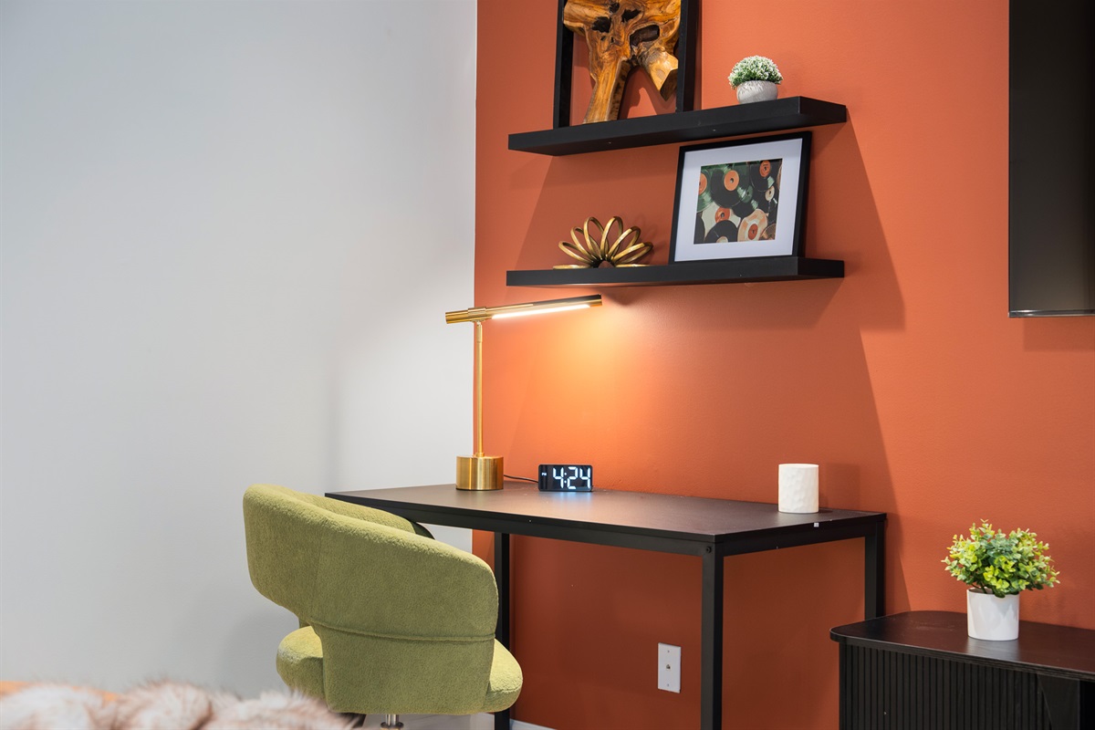 Desk and workspace detail - functional touches throughout the home for added convenience
