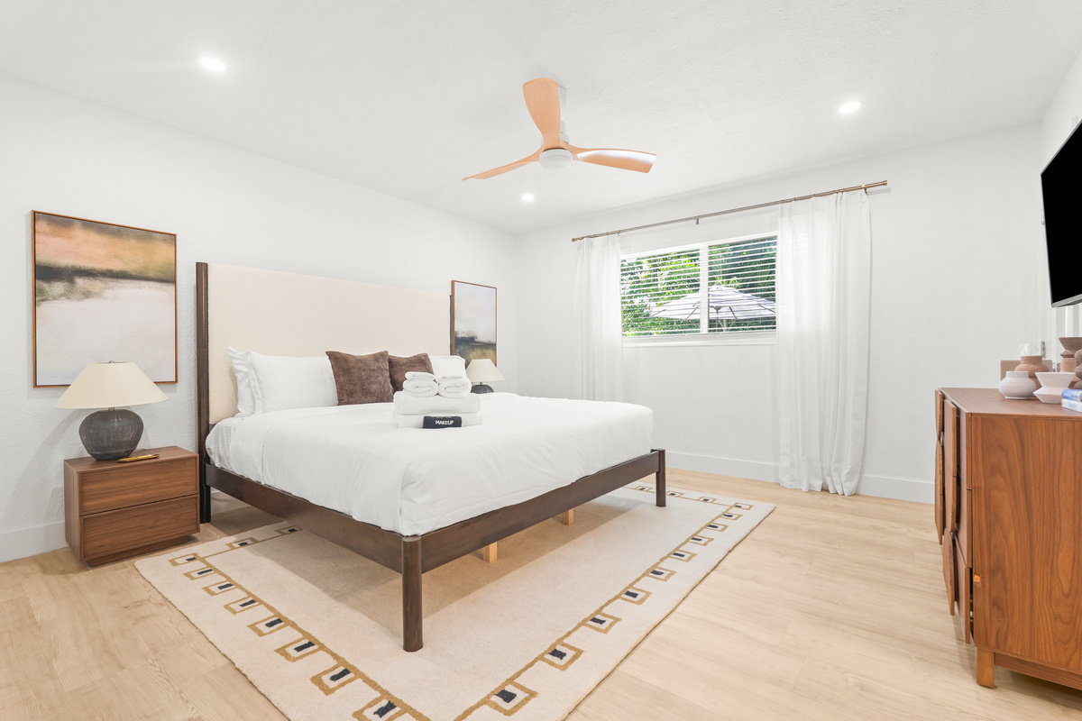 A spacious bedroom retreat made for relaxing and recharging
