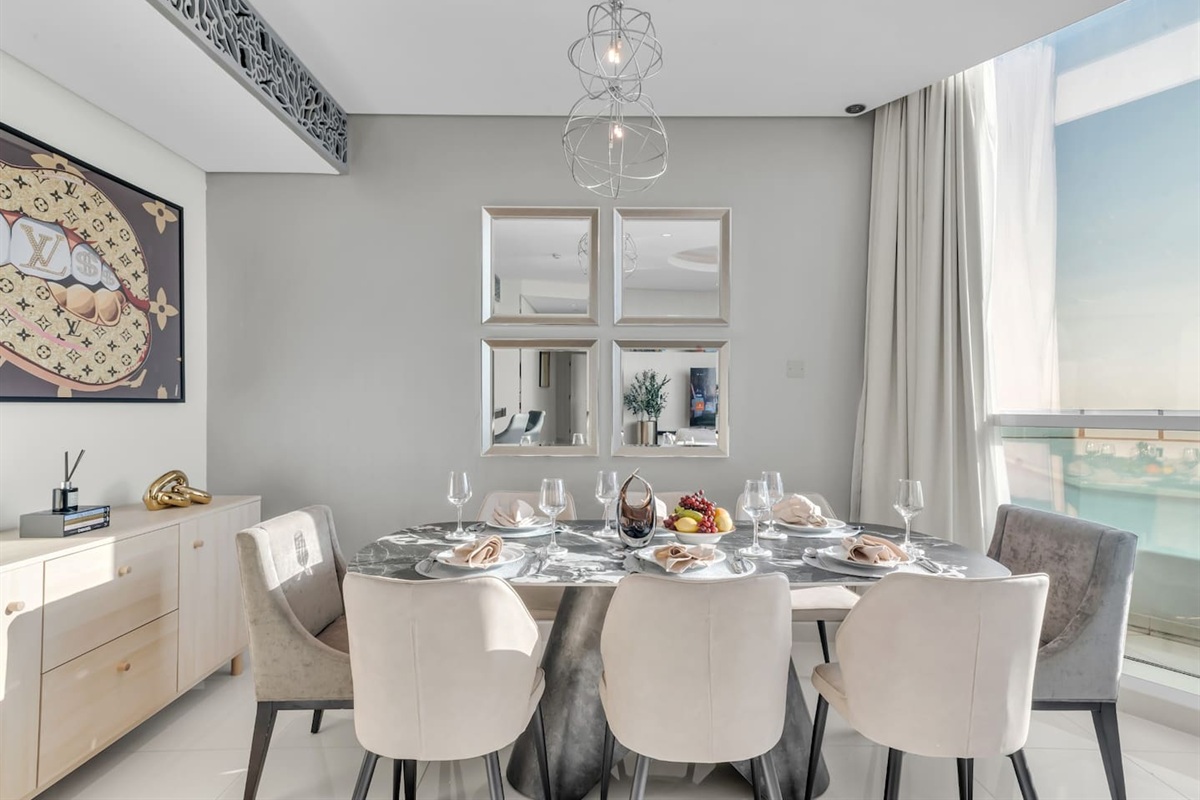 Large dining space with panoramic view