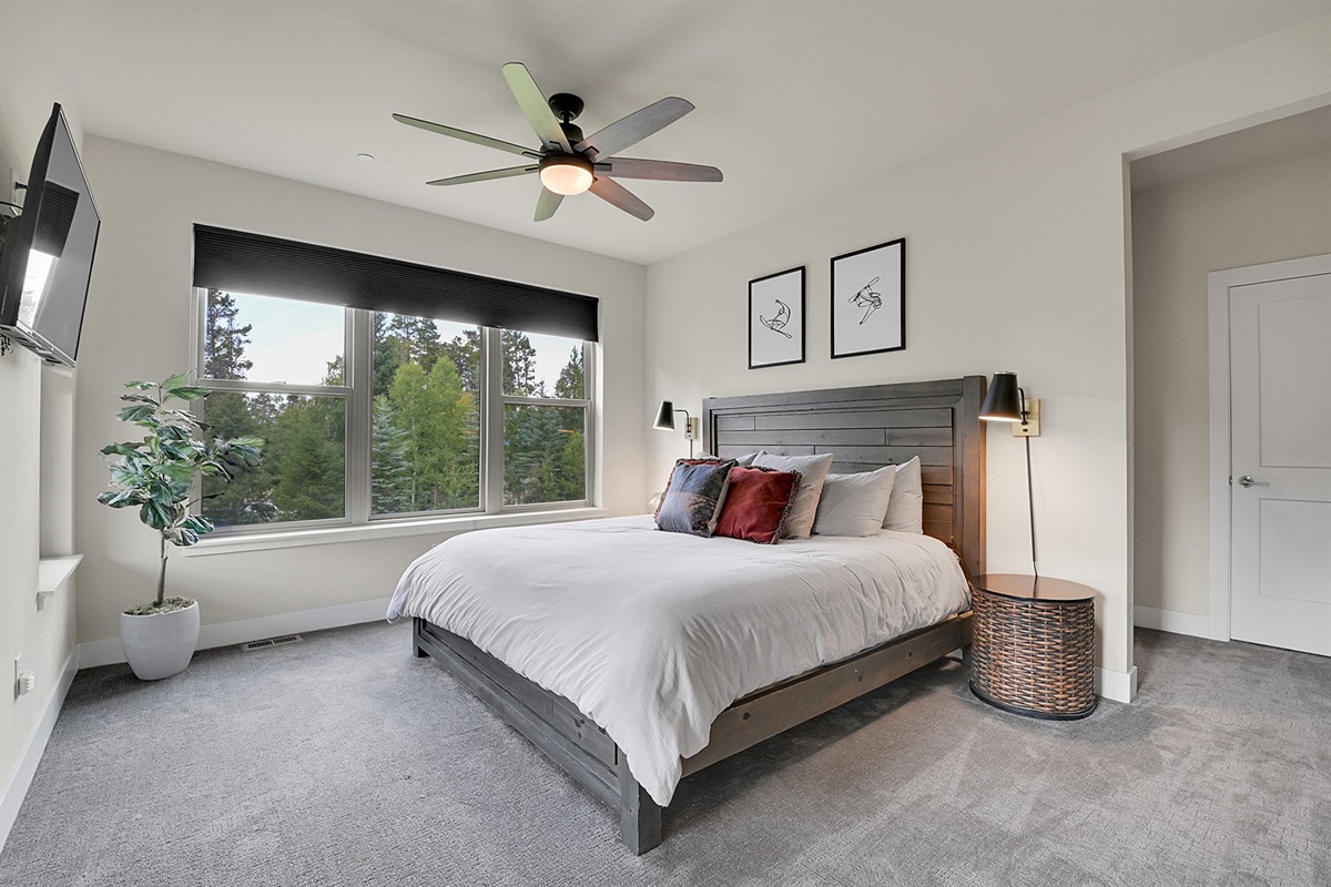 Master bedroom with views to the mountains