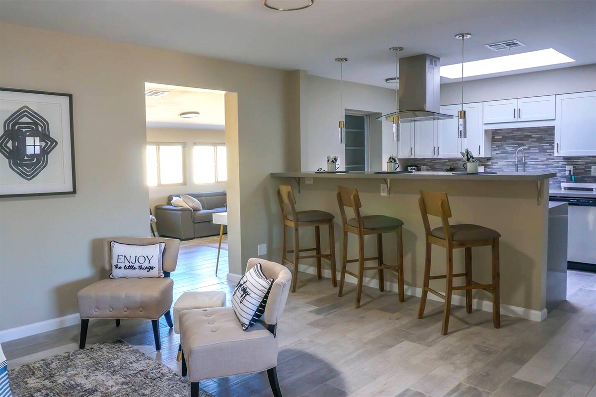 Great, open kitchen area for gathering.