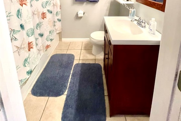 Second Bathroom with Tub/Shower, toilet, and sink