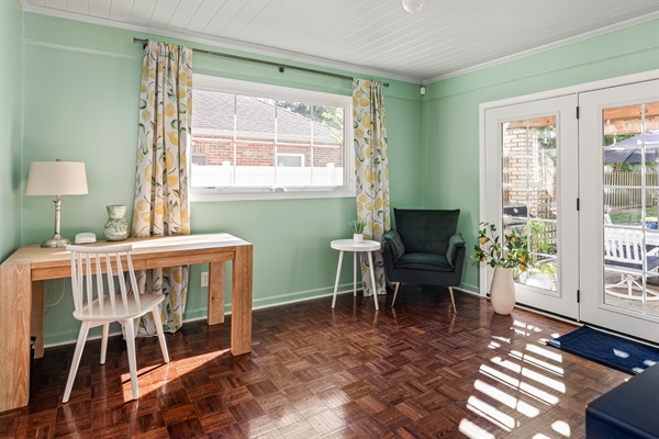 SUN ROOM WITH WORK-FROM-HOME AREA