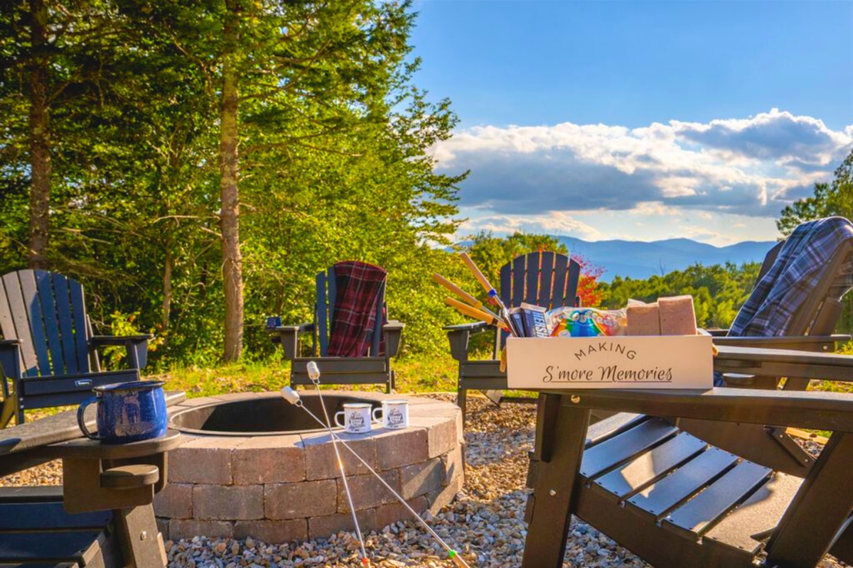 Outdoor firepit for cozy nights and storytelling.
