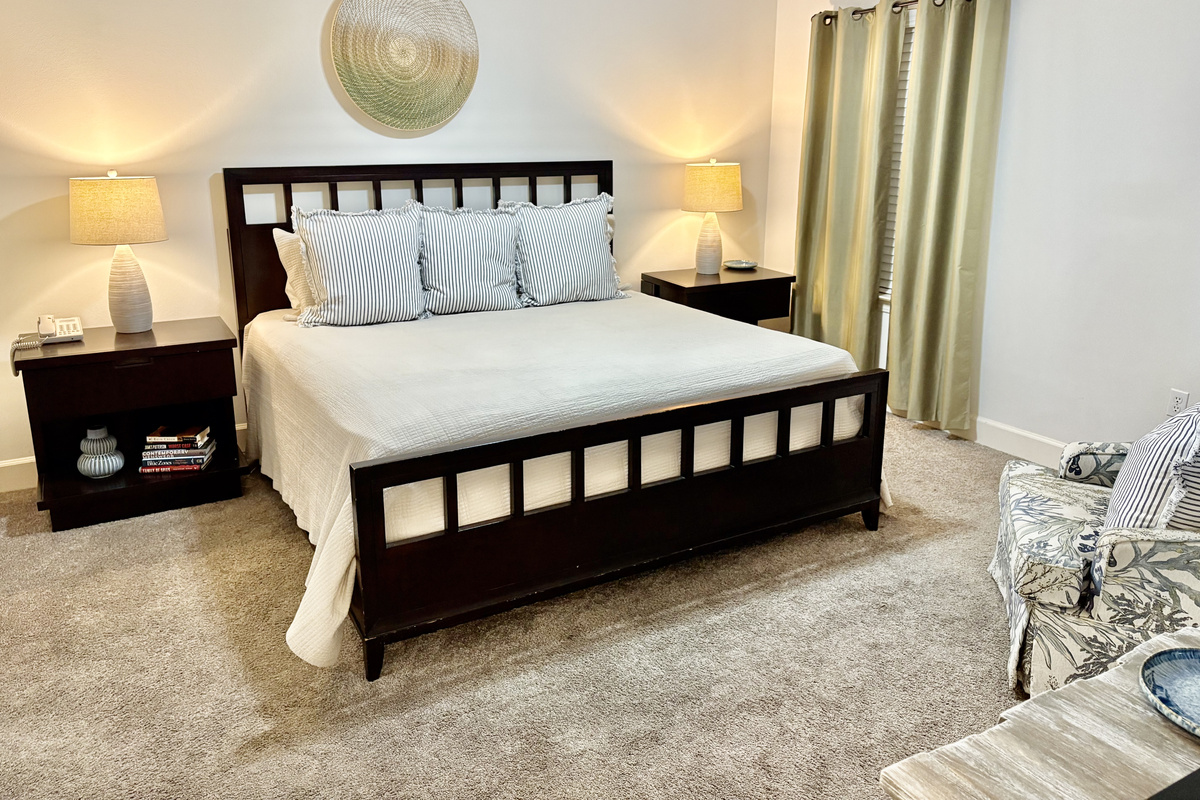 There's nothing better than coming "home" to a King bed after a long beach day!There's nothing better than coming "home" to a King bed after a long beach day!
