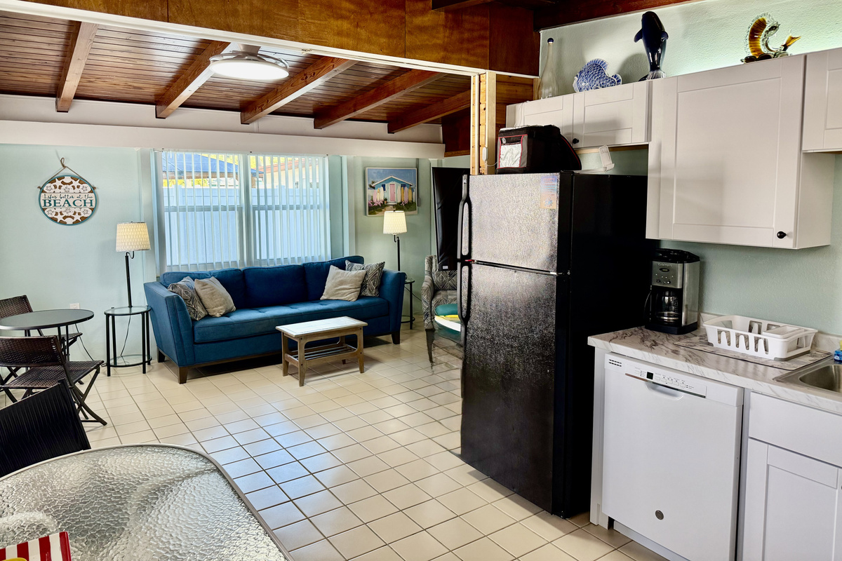 Bright and open kitchen and living area