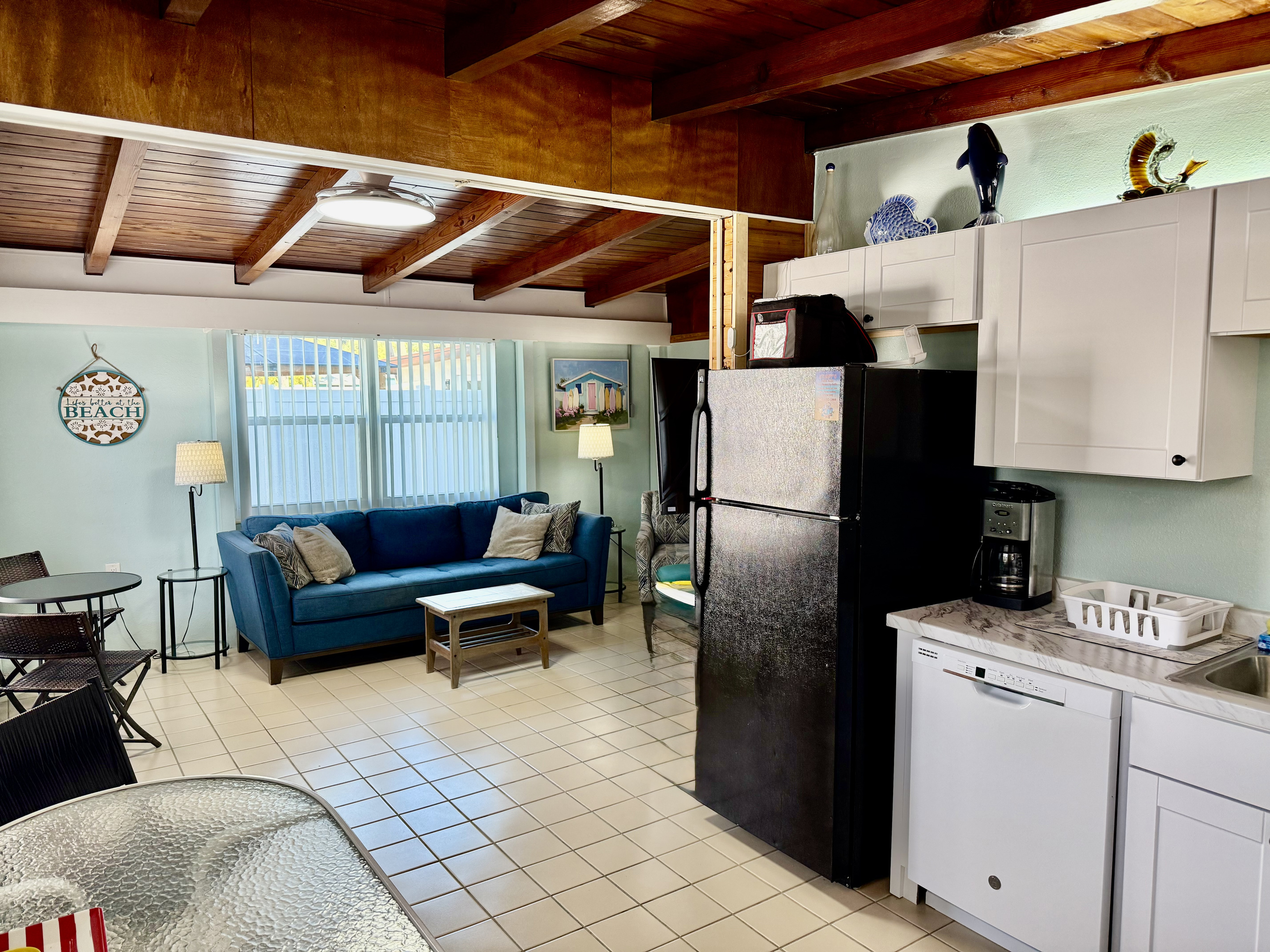 Bright and open kitchen and living area