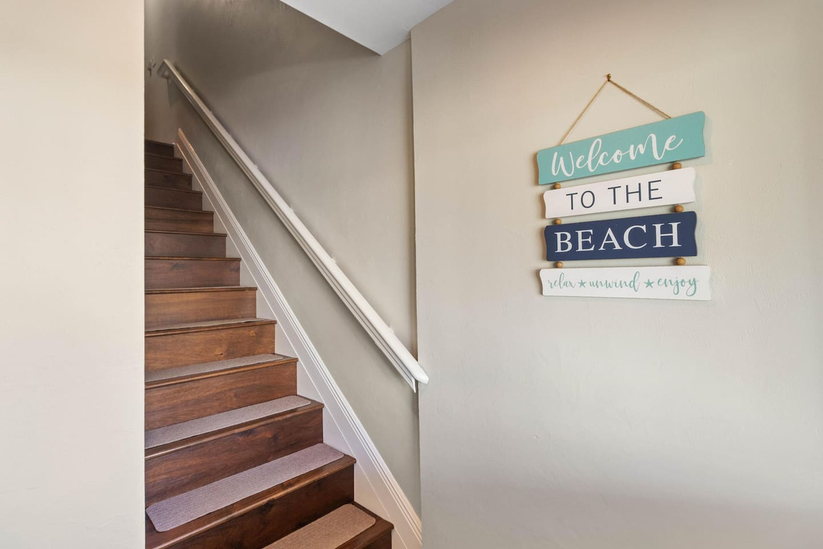 Find Organized from arrival &mdash; the foyer keeps the sandy gear off the living room floor so the rest of the house stays as clean as you'd want it.