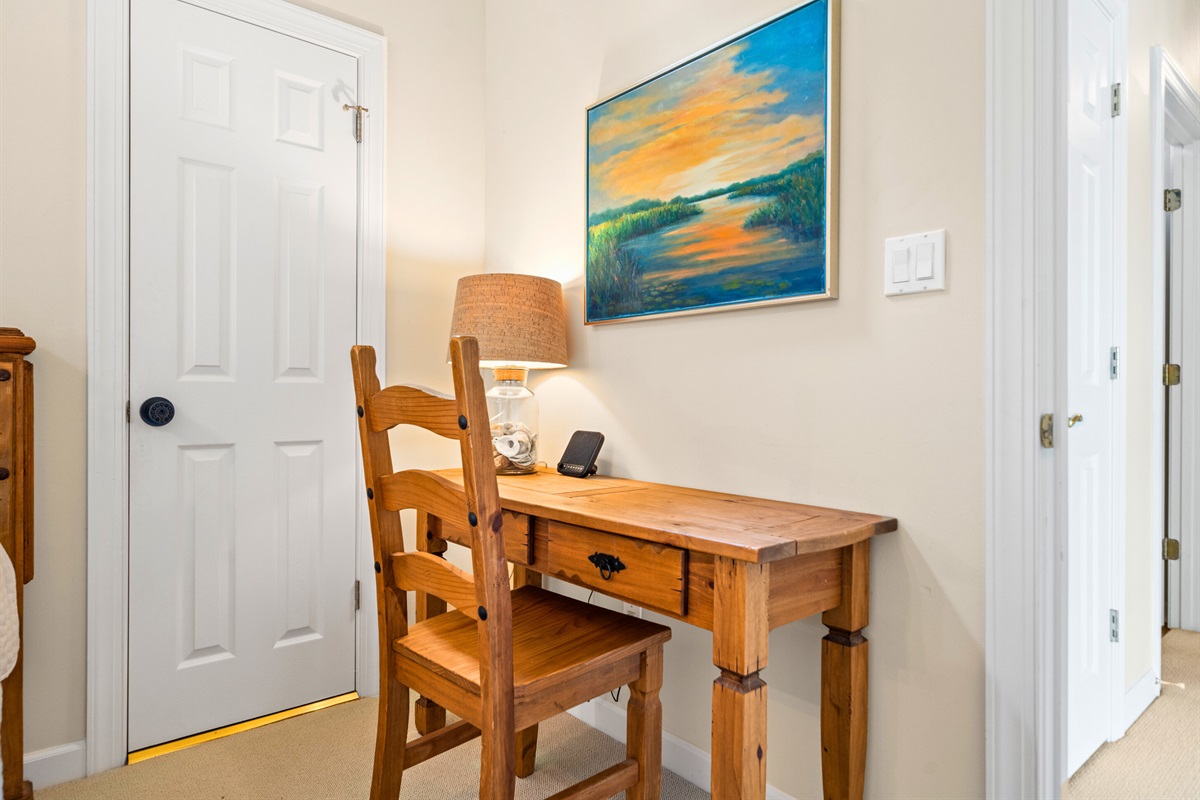 Need to get a little work done? This quiet desk nook has you covered.