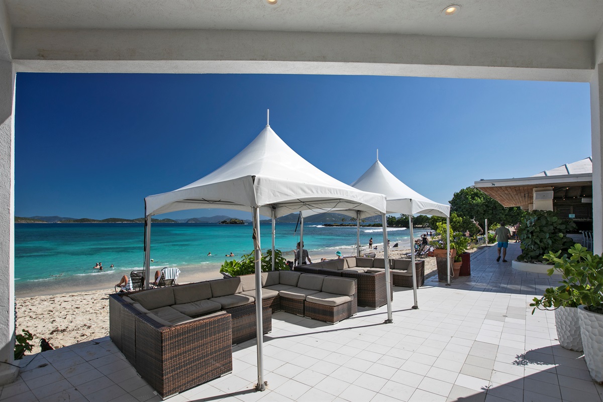 Unwind in shaded cabanas&mdash;perfect for relaxing in comfort while enjoying the island breeze.
