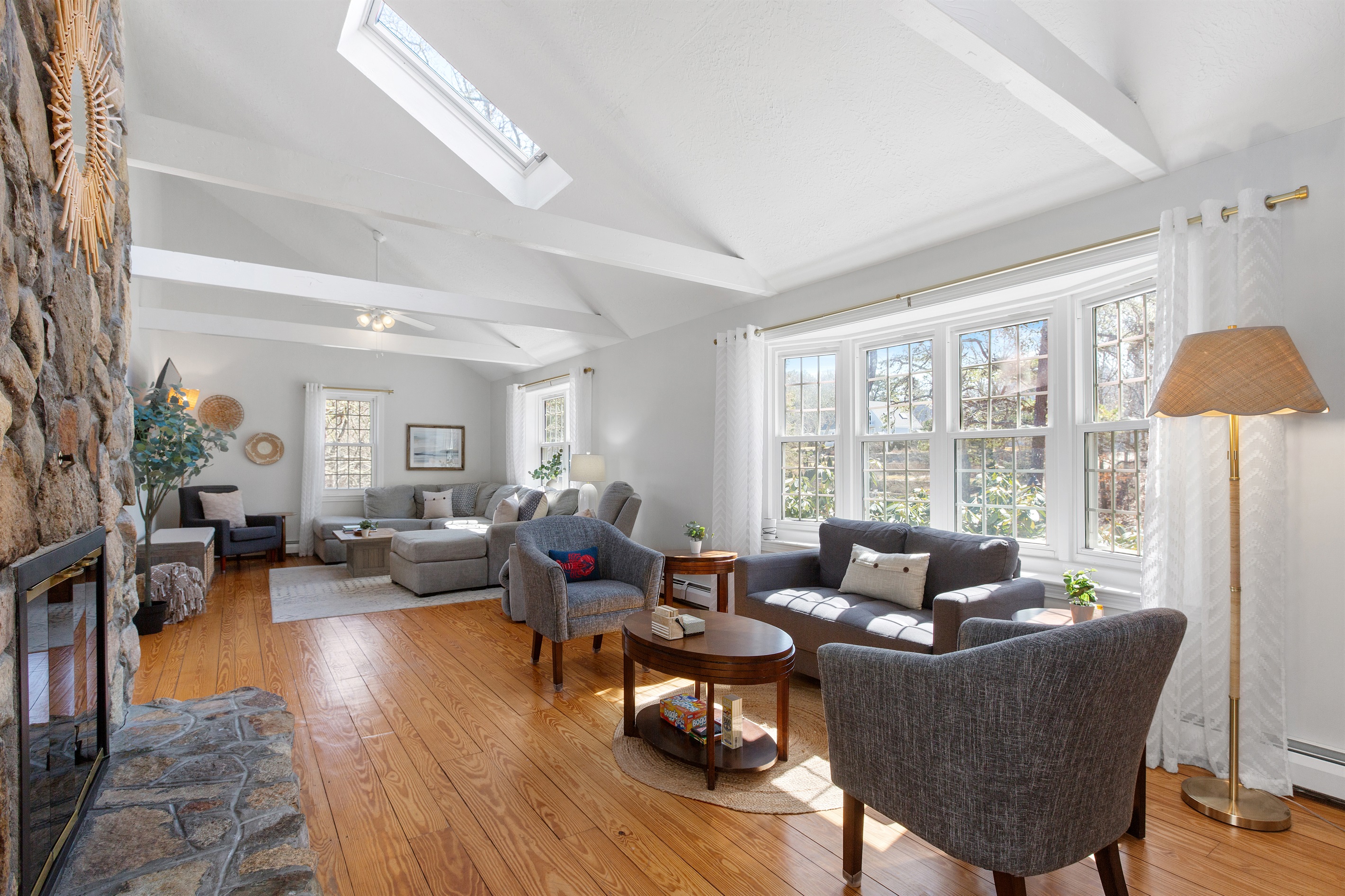 Our living room, comfy seating and a warm ambiance, this is the heart of the home.