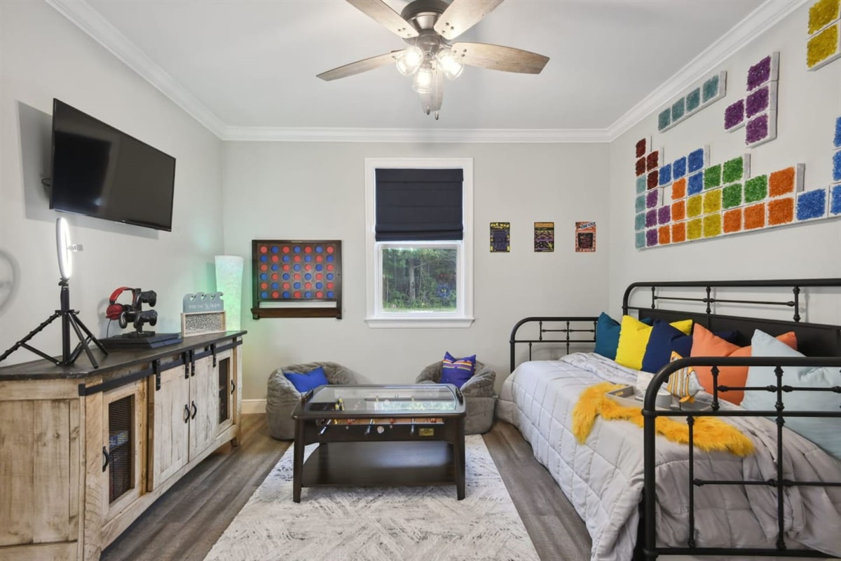 With an x box and arcade games and more the kids will have a blast! 
