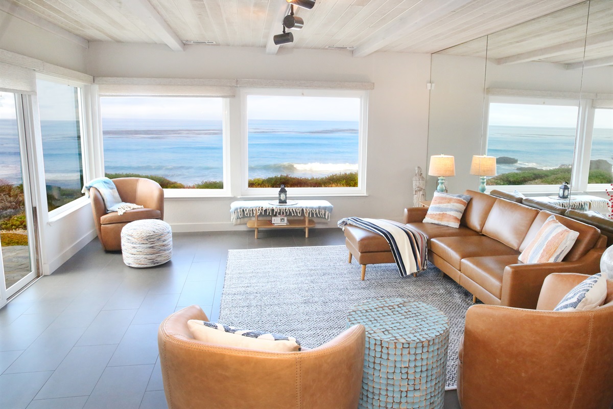 Living room with stunning ocean views