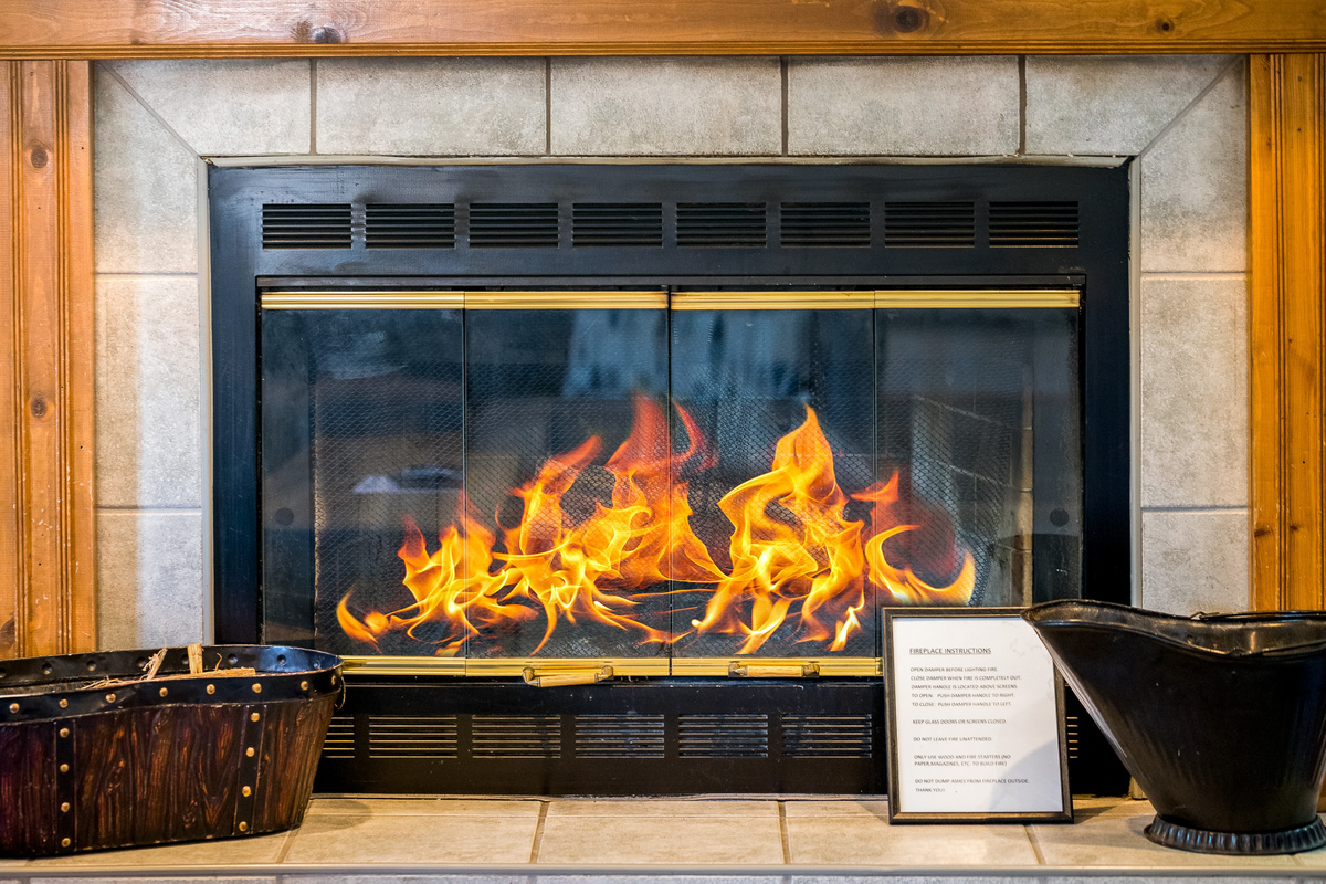 Cozy wood burning fireplace available seasonally (generally October - April)