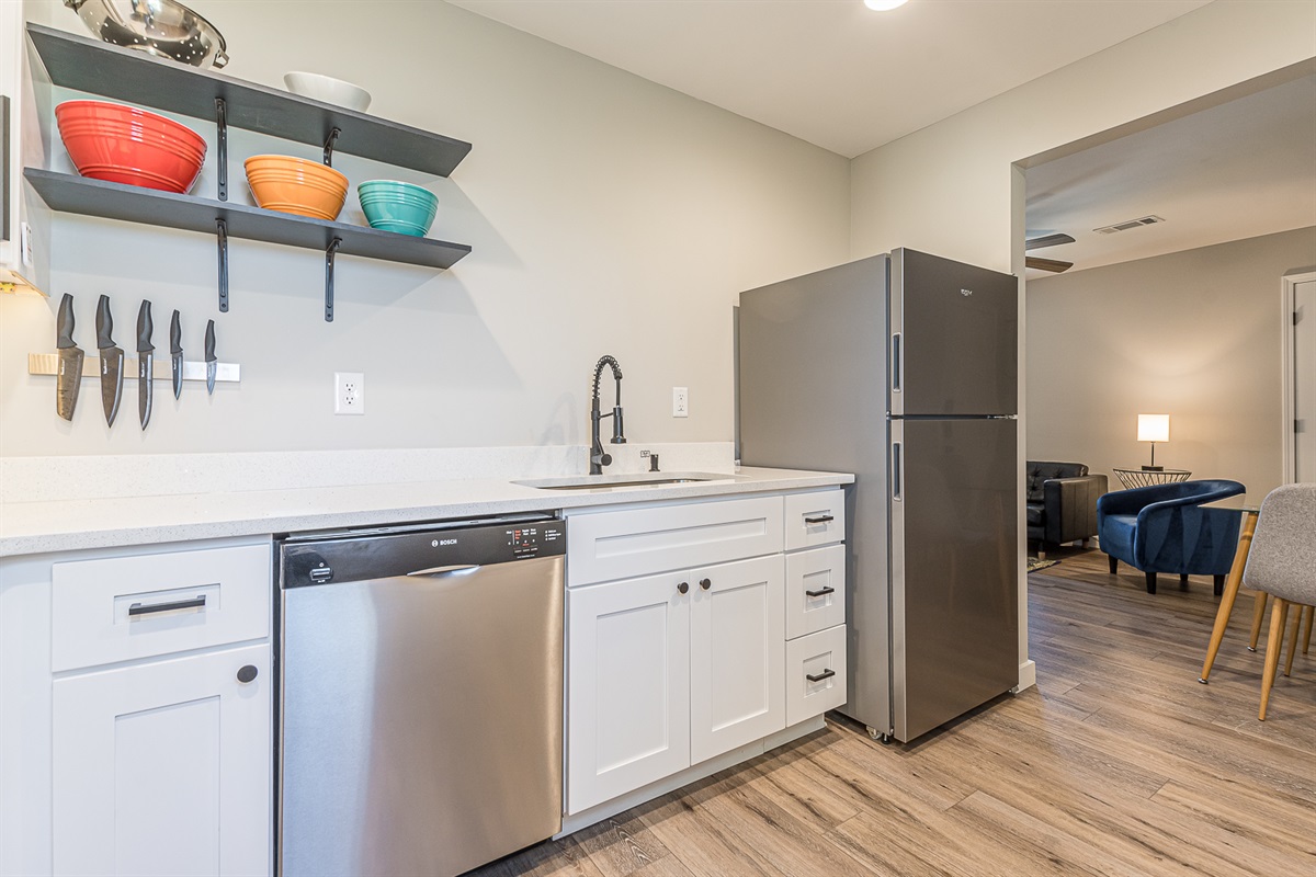 Cleanup is easy with full-size dishwasher!