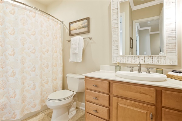 First Floor - Bathroom, accesible through hall and Queen Room