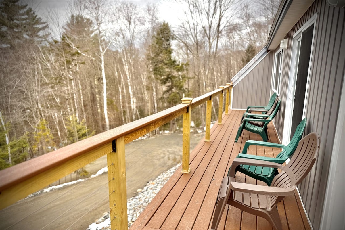 Unit A deck area with mountain views