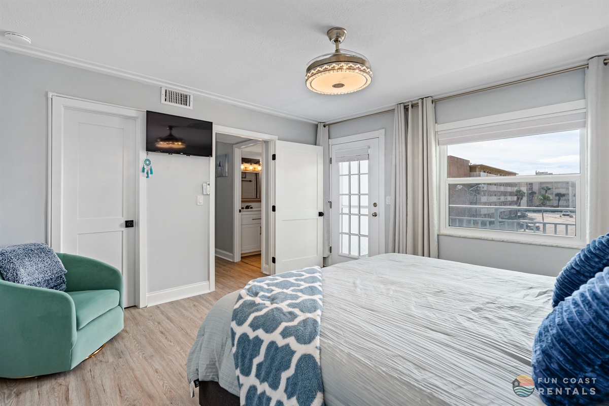 Spacious King Bedroom with Smart TV