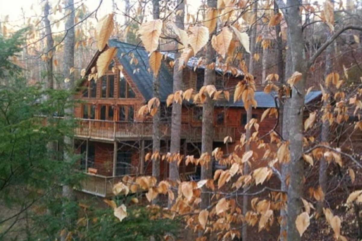 Huge log cabin in Lake Lure. located in private gated community with private lakes, beach and river- all open , year round. Kayaks and canoe come with rental