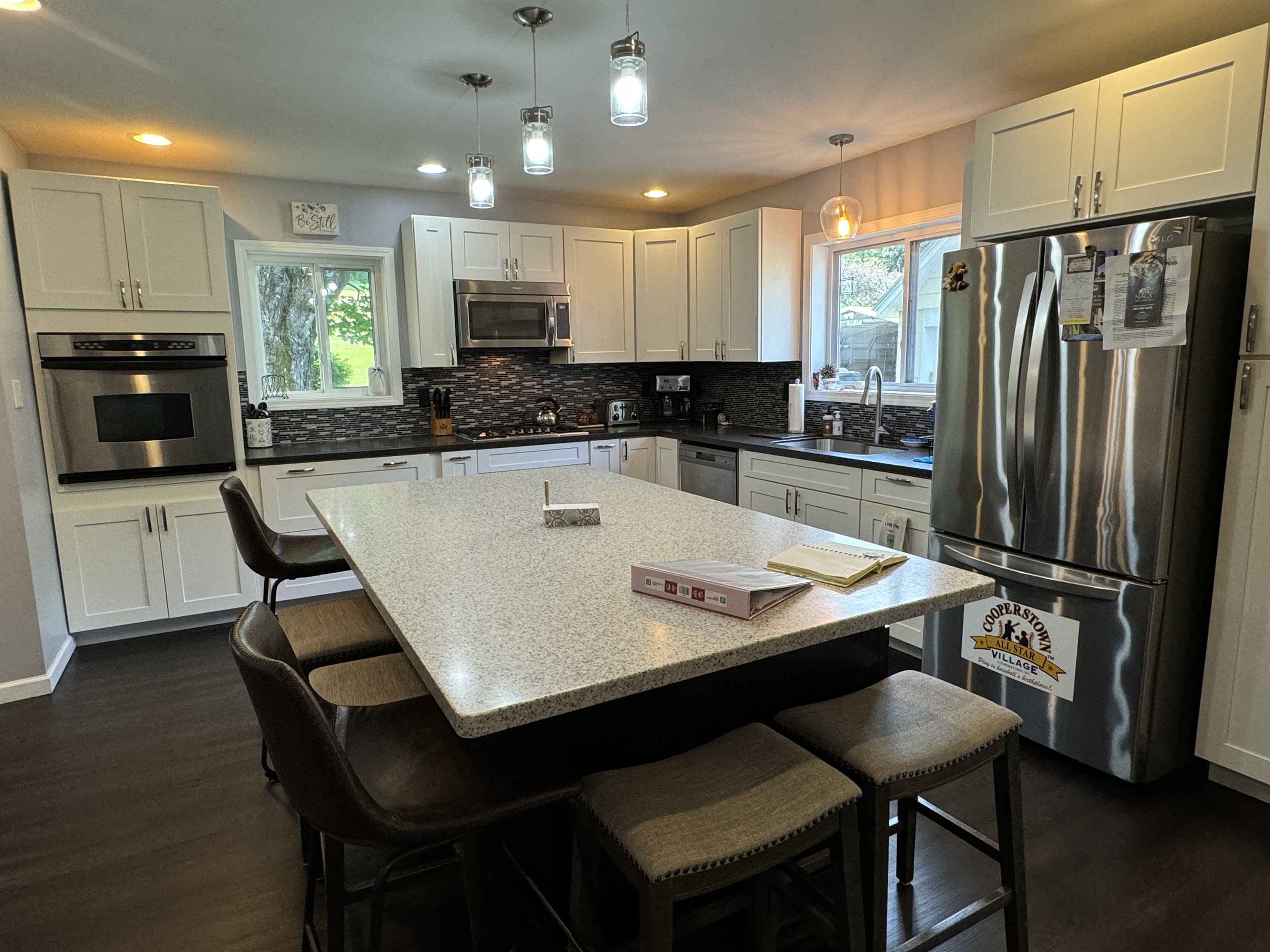 Large Kitchen island, perfect prep space.
