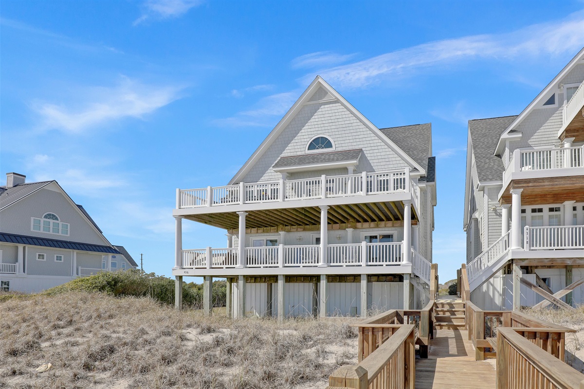 Multi-level decks offer the best seat in the house for ocean breezes.
