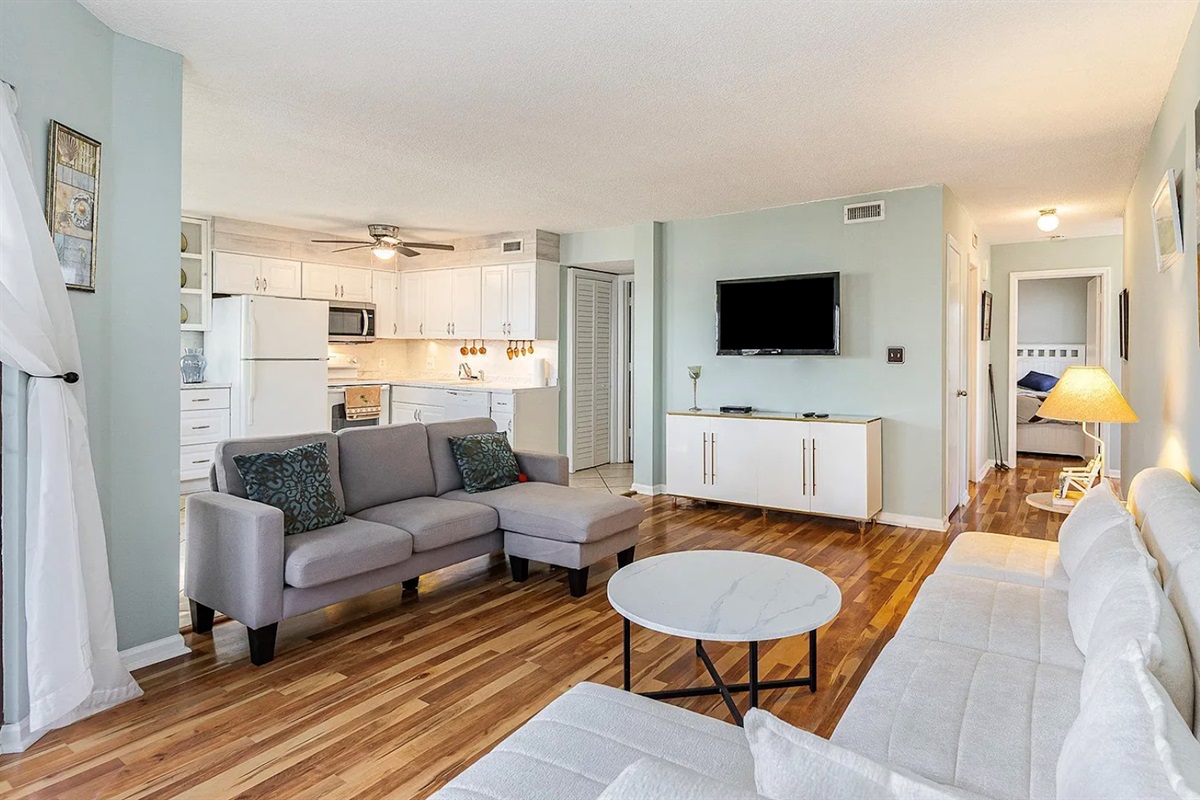 Large open Living Room with patio access