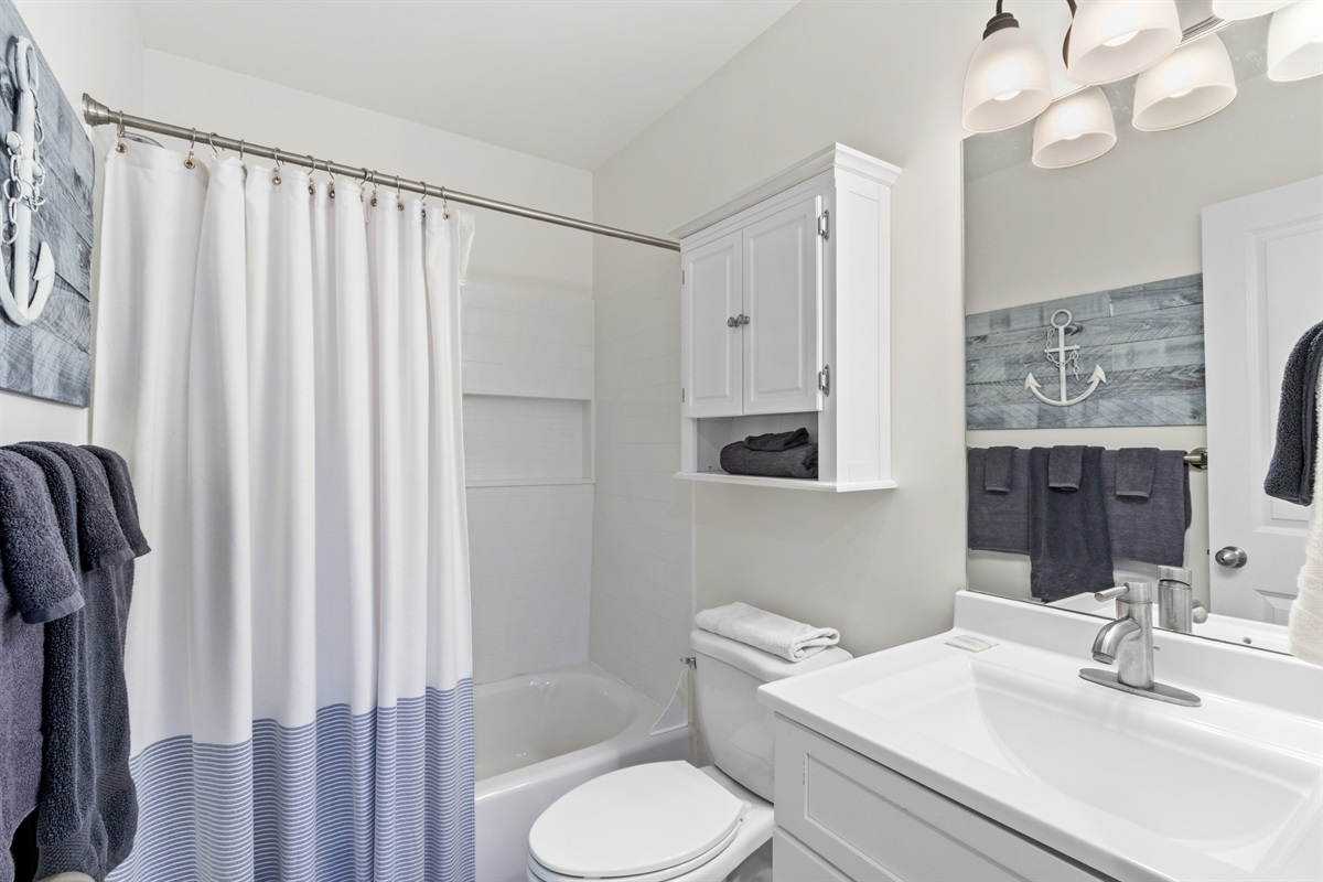 Guest Bath with tub/shower combo.