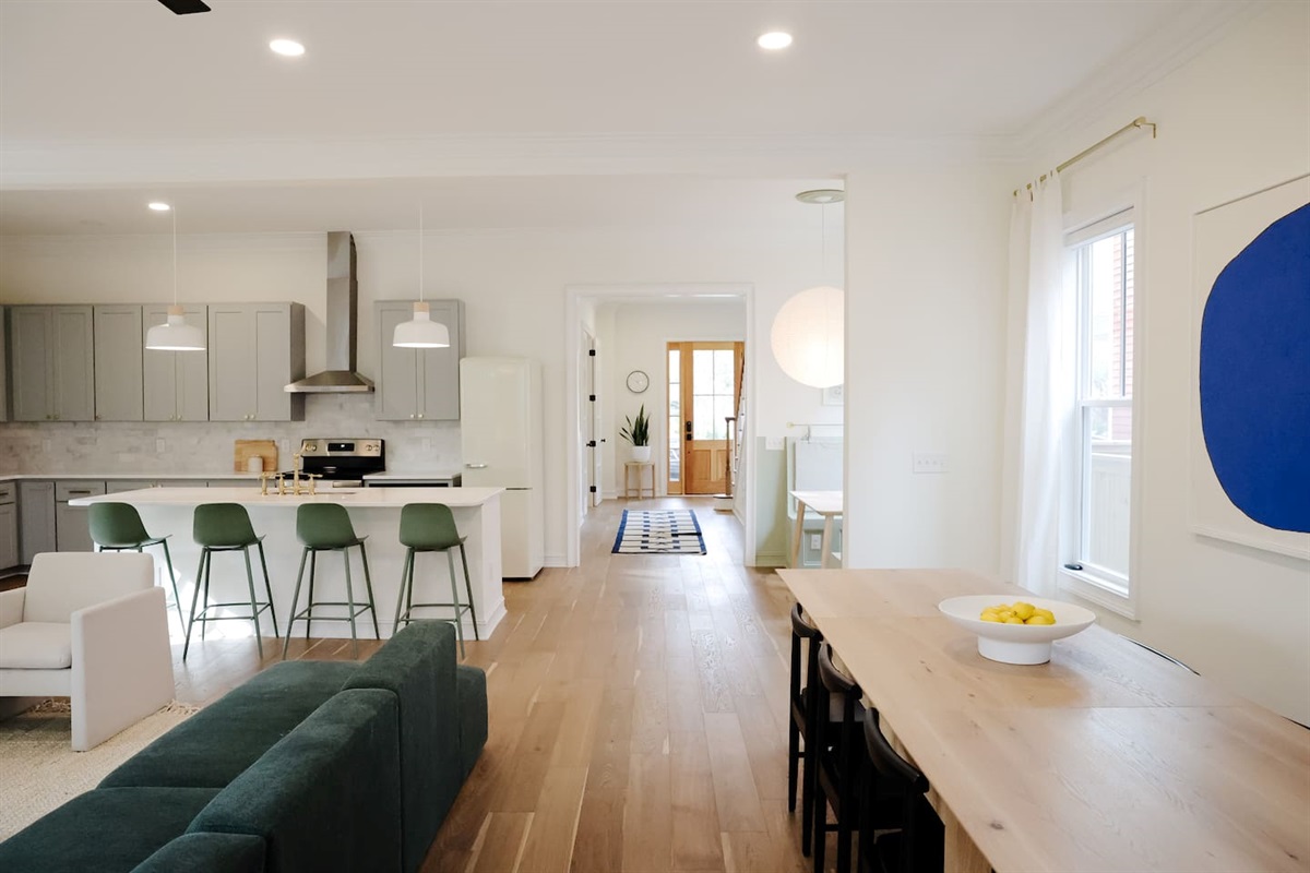 The open floor plan is great for large families and groups. 