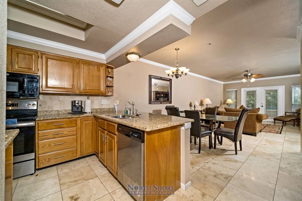 Fully stocked kitchen