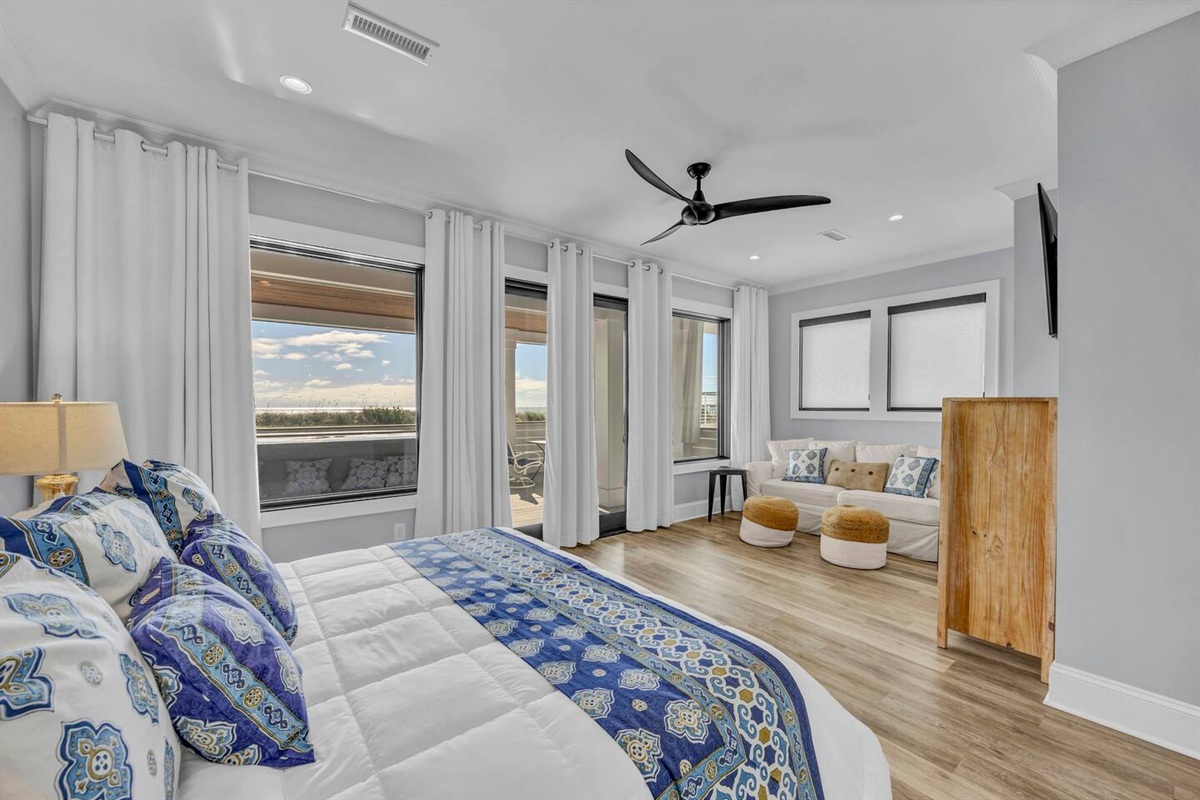 Ocean view primary suite #2 with balcony and hot tub