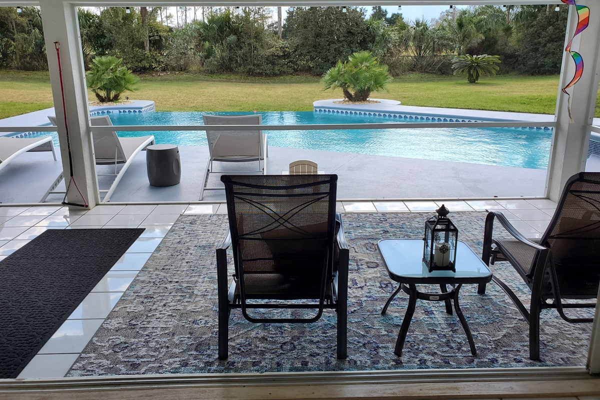 Pool view from Living room