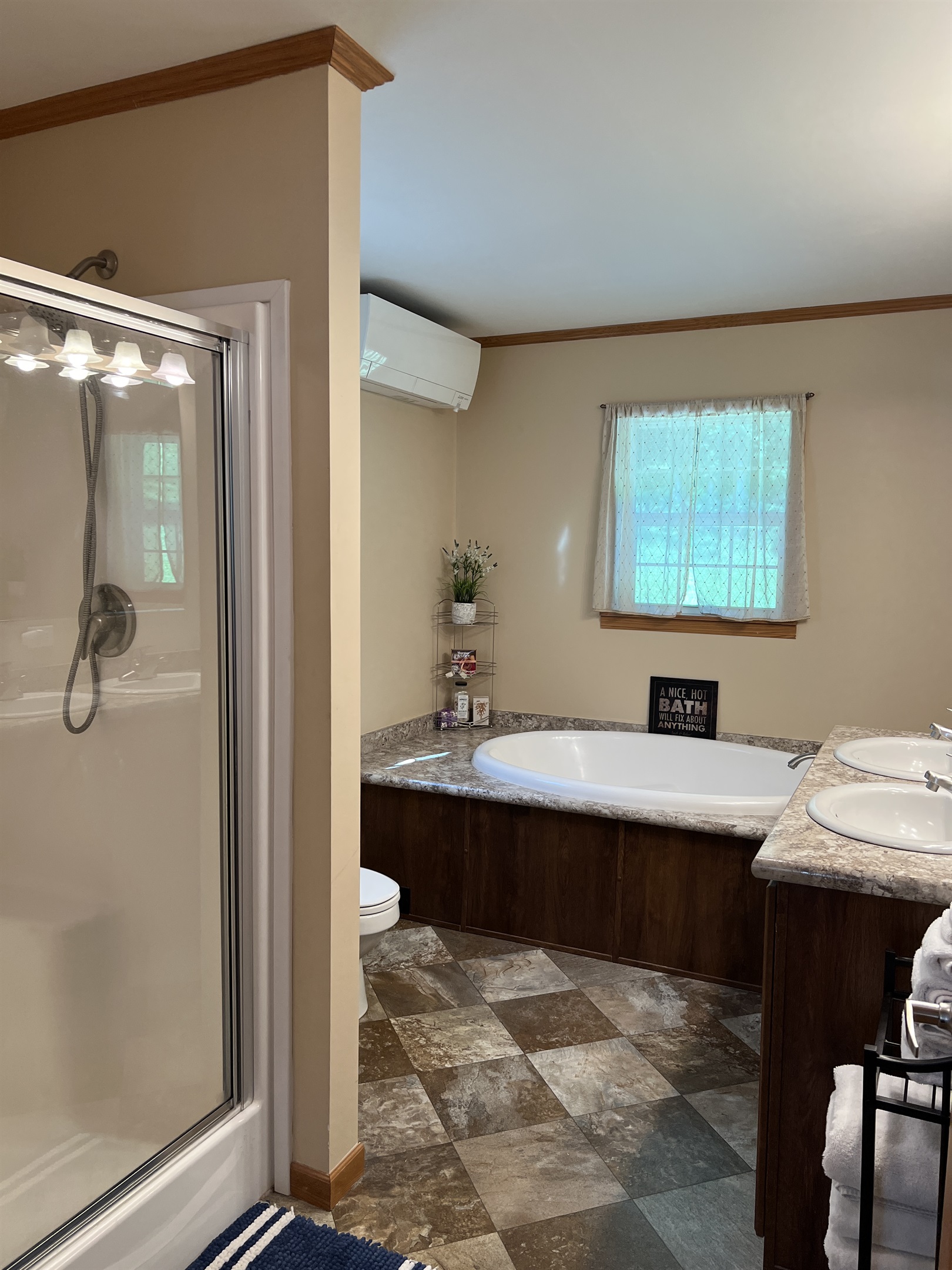 Ensuite bath with jetted tub and separate shower