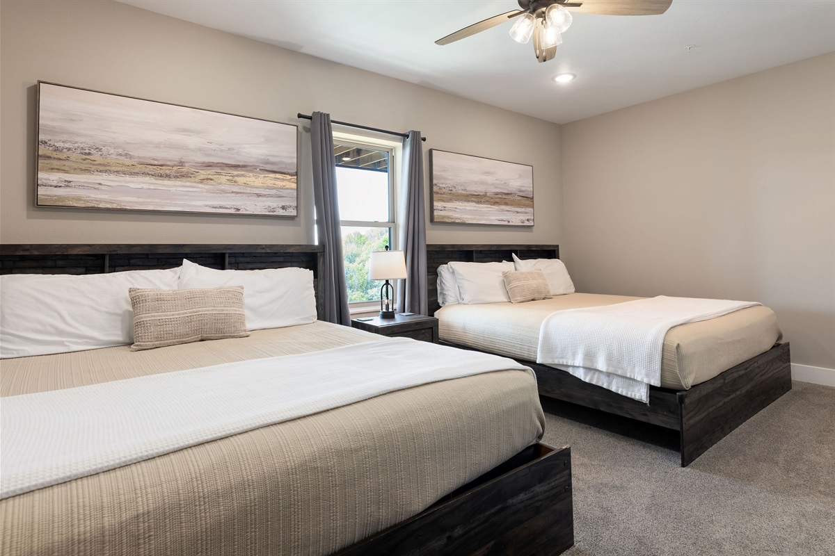 Lower level double king bedroom #1 w/ ensuite bath