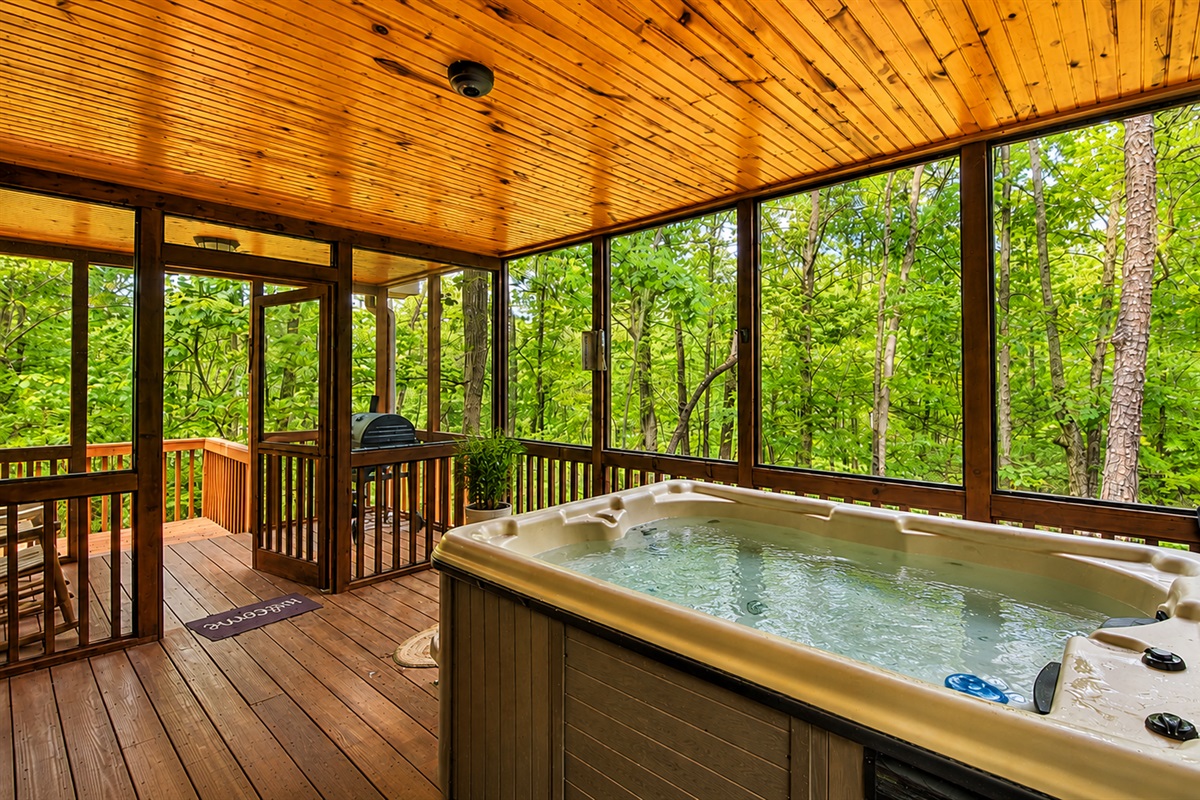 Relax in the hot tub after a day of hiking!
