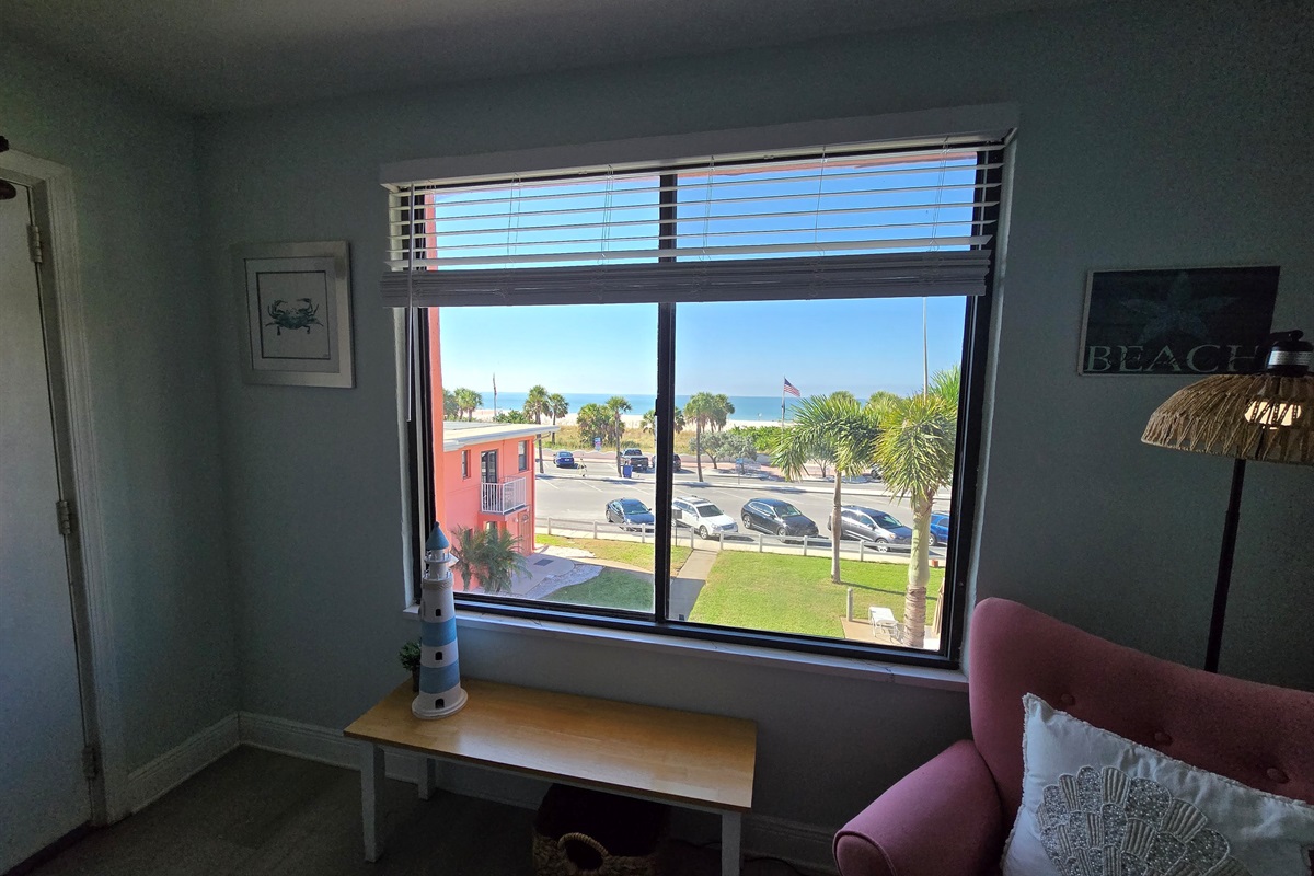 Beach View from the units living room window!