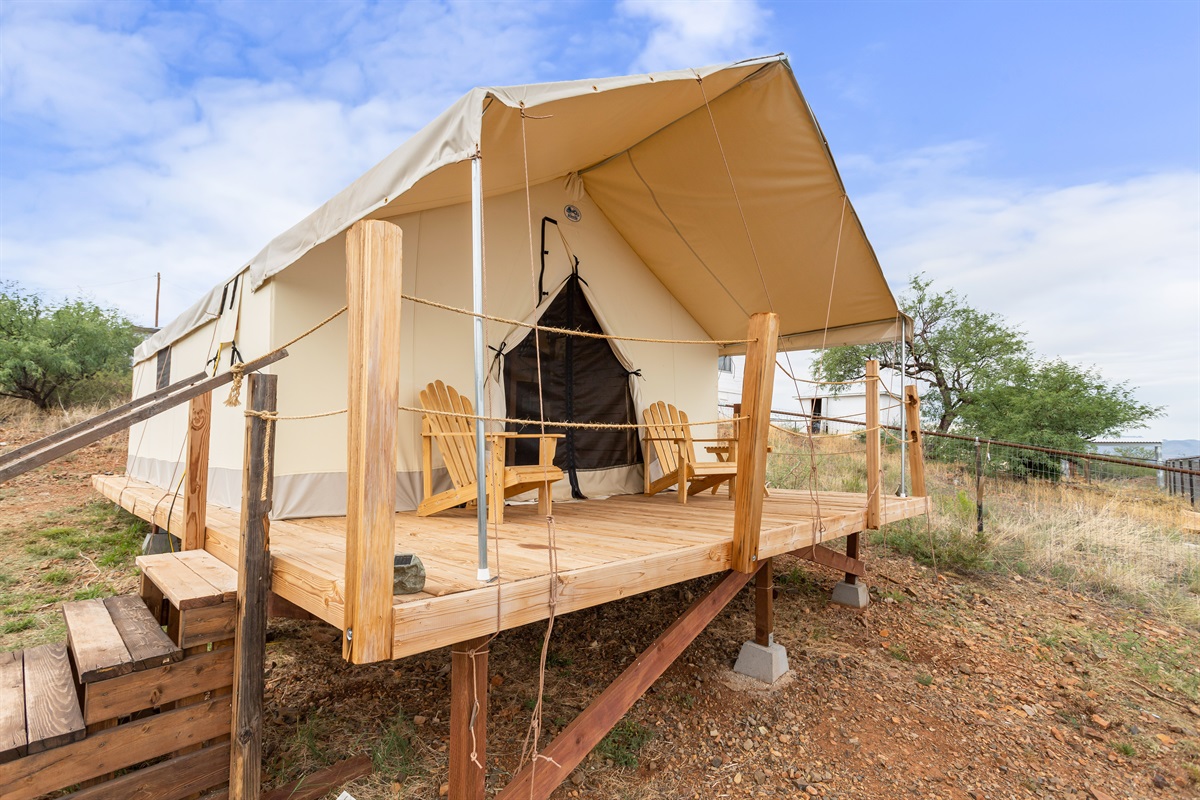 Howdy! Enjoy the sunset at your Cowboy tent