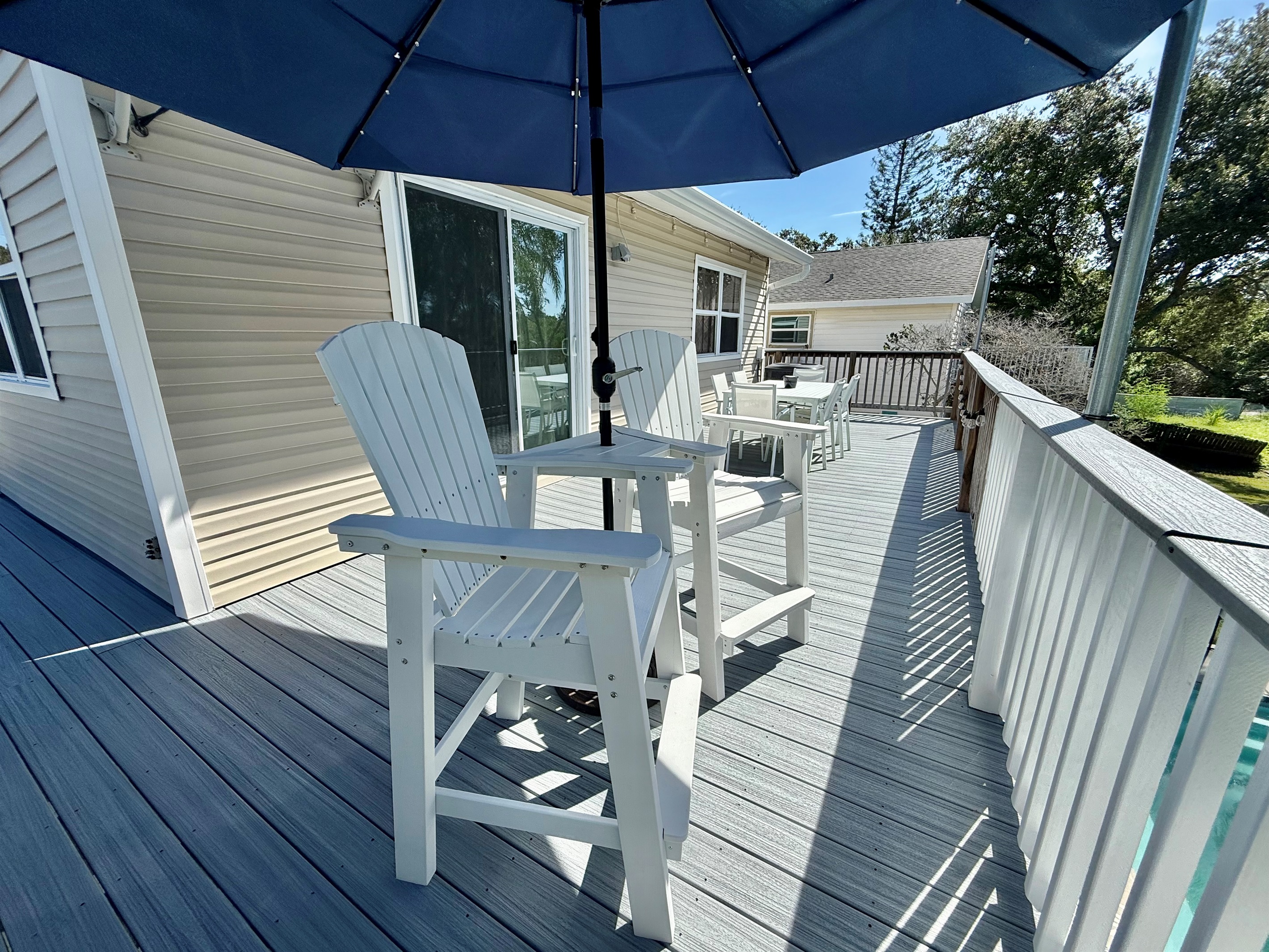 Elevated for privacy, this deck offers refreshing breezes and a peaceful spot to unwind.