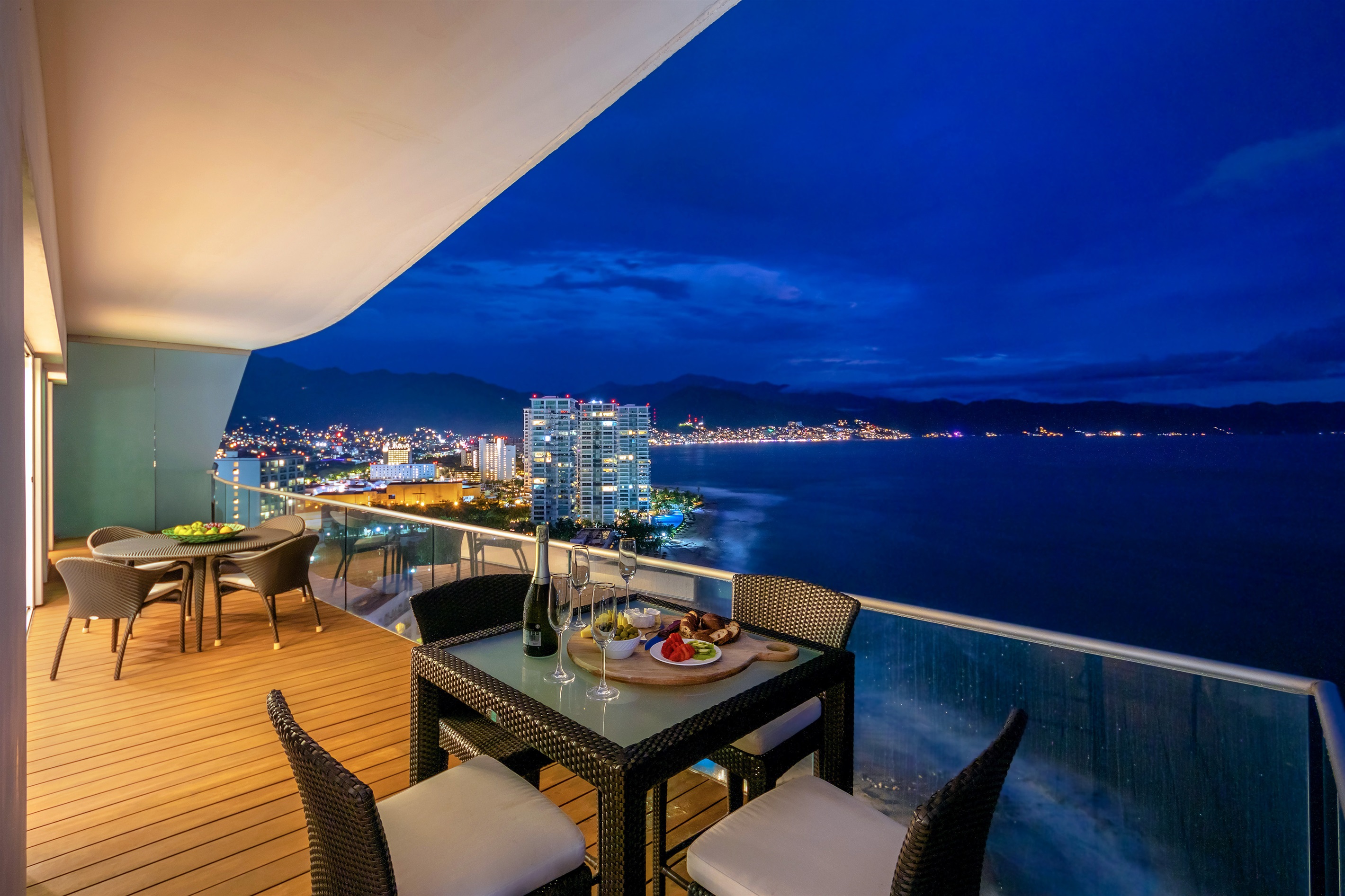 Night Views from Balcony off Living Room