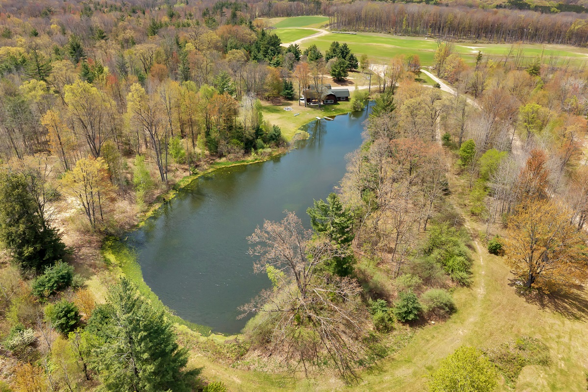 Drone view of property.