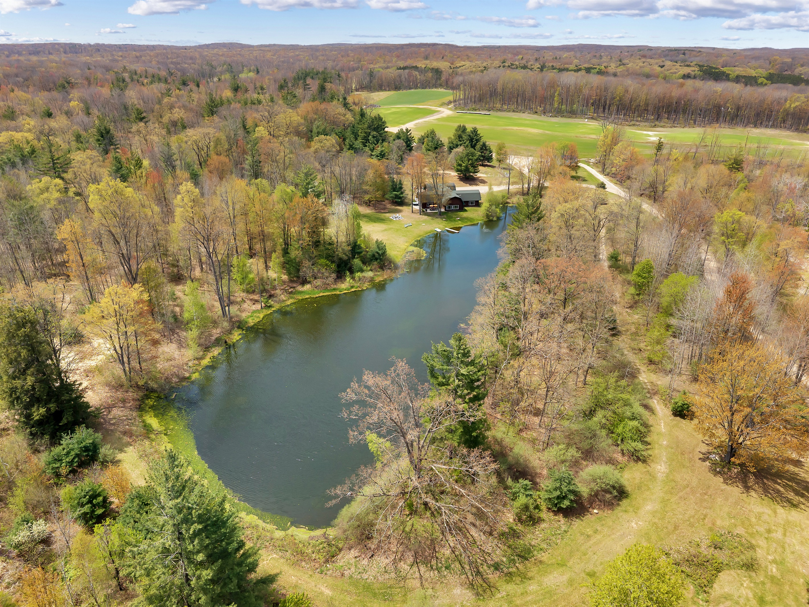Drone view of property.