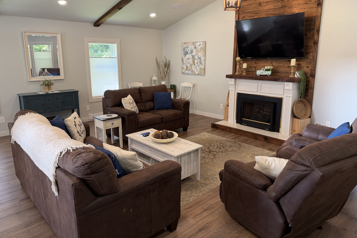 Great Room w/ 100+ yr old wood accents