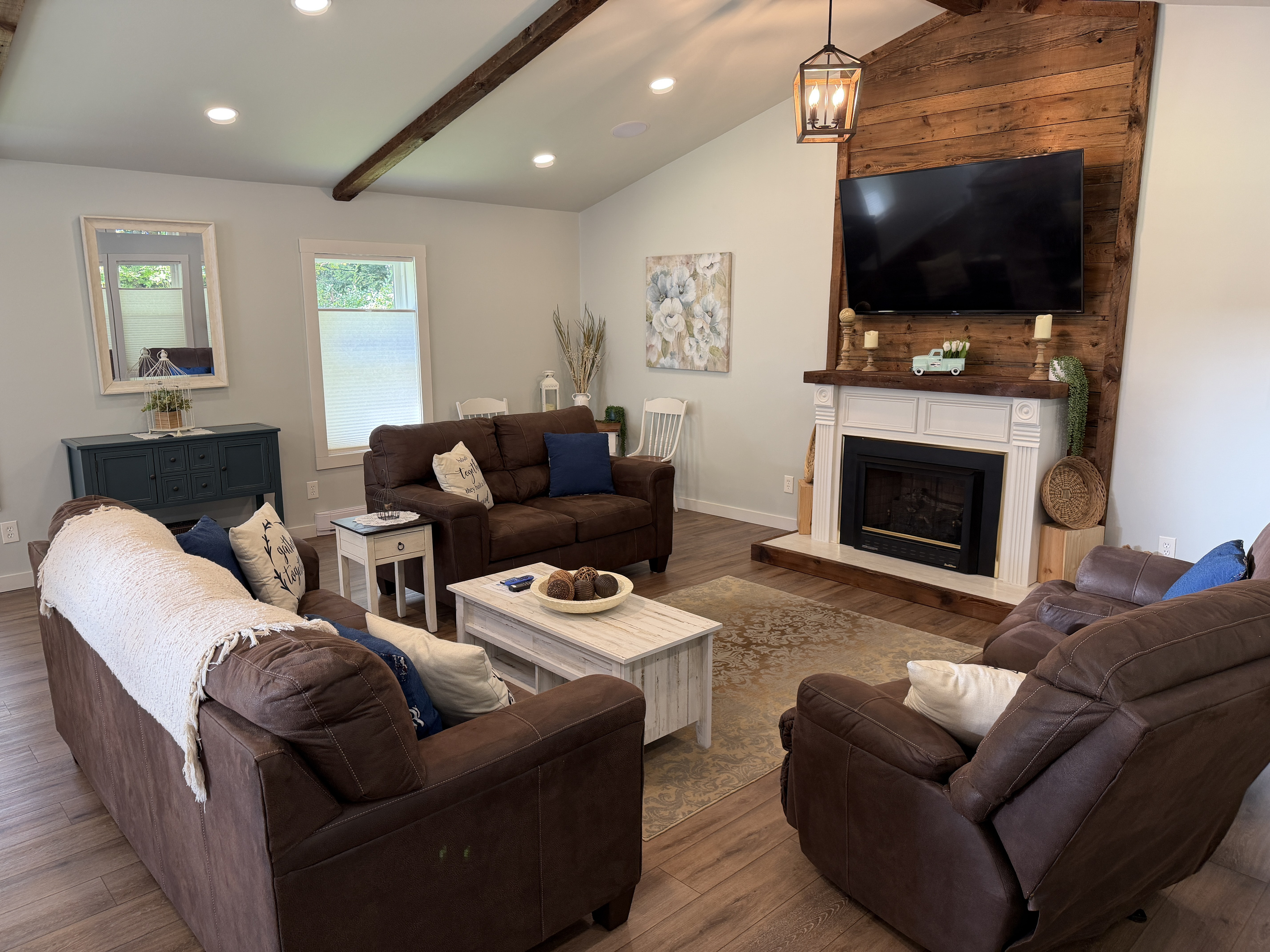 Great Room w/ 100+ yr old wood accents