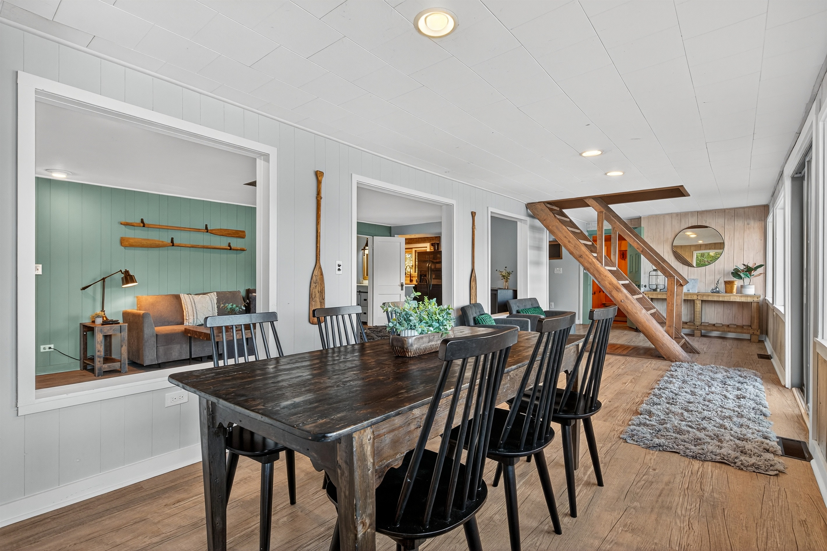 Bright, open dining space ready for family meals.