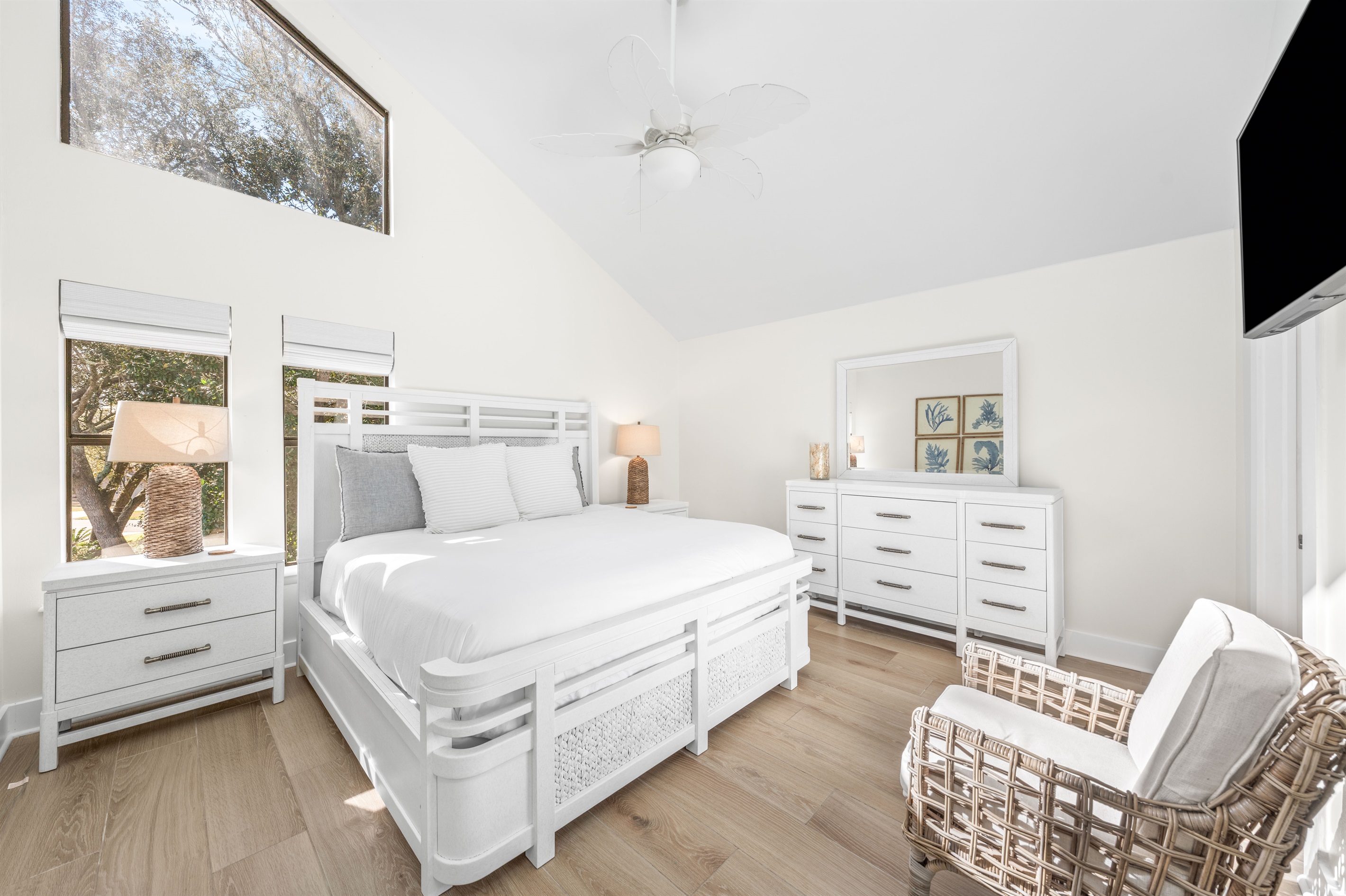 Primary bedroom on 3rd floor with king bed.