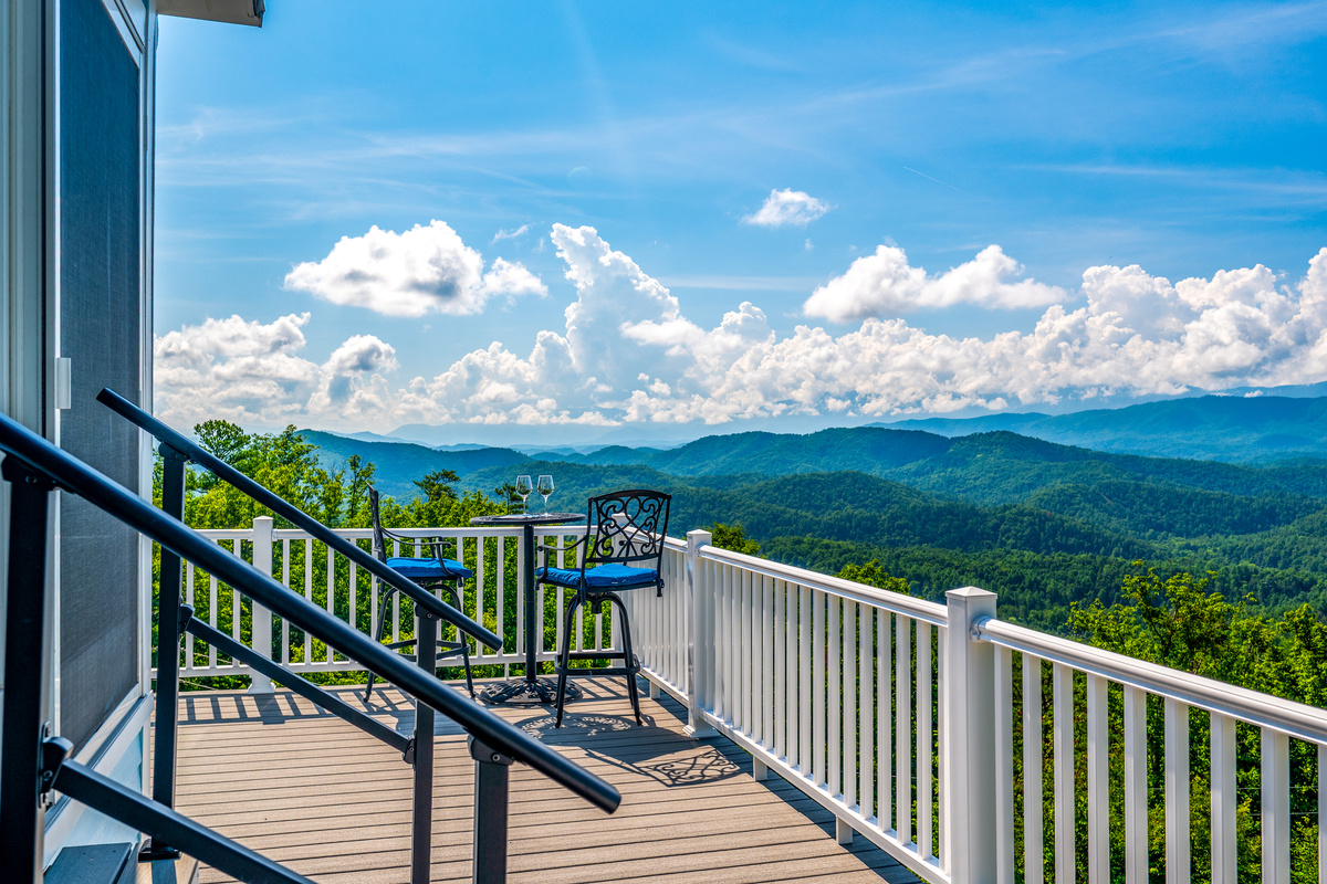 Large outdoor decks and porches provide plenty of angles to take in the view.