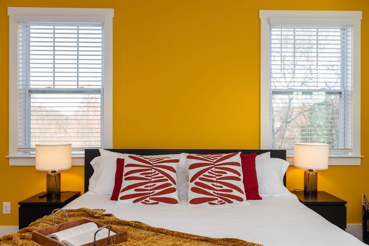 We love the bold colors in this bedroom!